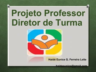 Projeto Professor
Diretor de Turma
Haidé Eunice G. Ferreira Leite
haideeunice@gmail.com
 