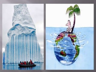 O que é Aquecimento Global?Aquecimento globalrefere-se ao aumento da temperatura média dos oceanos e do ar perto da superfície da Terra que se tem verificado nas décadas mais recentes e há possibilidade da sua continuação durante o corrente século.           O fenômeno se manifesta como um problema na temperatura sobre as áreas populosas do Hemisfério Norte, entre Círculo Polar Ártico e Trópico de Câncer.            O clima marítimo do Hemisfério Sul é mais estável; embora o aumento do nível médio do mar também o atinge. O clima marítimo depende da temperatura dos oceanos nos Trópicos; e este está em equilíbrio com a velocidade de evaporação da água, com a radiação solar que atinge a Terra e o Efeito Estufa (Albedo).