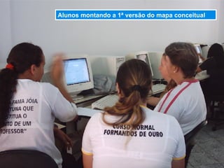 Alunos montando a 1ª versão do mapa conceitual 