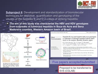 Subproject 7:: Viral hemorrhagic fevers: characterization of the
immune innate tissue response in situ and the role of the...
