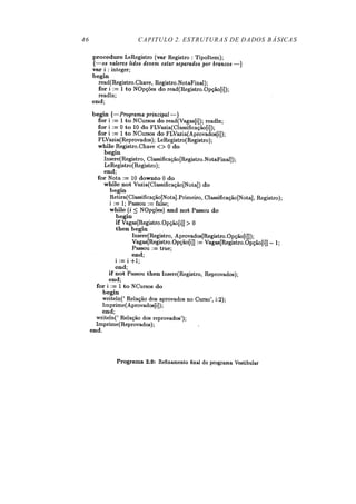 46   CAPITULO 2. ESTRUTURAS DE DADOS BÁSICAS
 