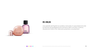 11
R$ 298,90
Uma explosão de fragrâncias ousadas e marcantes, é o que proporciona este
Kit Perfumes do Desobediente Eau de Parfum 100ml com Amor na Amora
Desodorante Colônia 75ml. Ideal para presentear e se presentear!
 