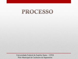 Universidade Federal do Espírito Santo – UFES
Pólo Municipal de Cachoeiro de Itapemirim
 