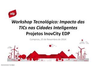 Desenvolvimento Tecnológico 
Workshop Tecnológico: Impacto das TICsnas Cidades InteligentesProjetos InovCity EDP 
Campinas, 25 de Novembro de 2014  
