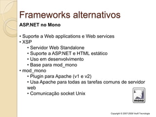  Tipos de aplicações suportadas