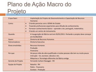 Plano de Ação Macro do Projeto