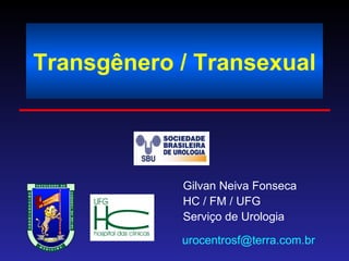 Transgênero / Transexual Gilvan Neiva Fonseca HC / FM / UFG Serviço de Urologia [email_address] 