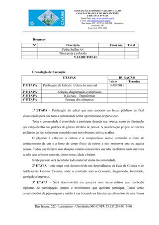 Projeto Transforme Poesia em Alimento