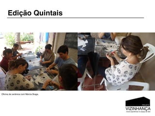 Edição Quintais




Oﬁcina de cerâmica com Márcia Braga.
 