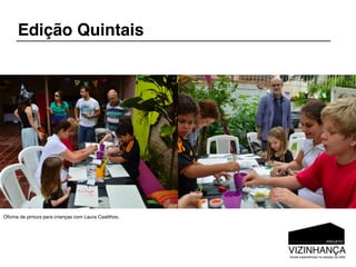 Edição Quintais




Oﬁcina de pintura para crianças com Laura Castilhos.
 