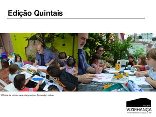 Edição Quintais




Oﬁcina de pintura para crianças com Fernando Lindner.
 