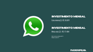 INVESTIMENTO MENSAL
INVESTIMENTO MENSAL