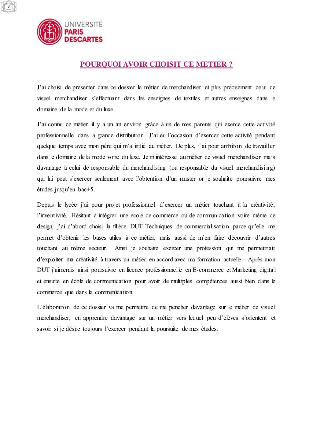Projet personnel et professionel