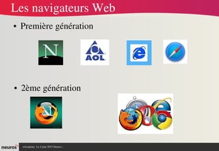 nAcademy  Le 4 juin 2015 Neuros ­ 
Les navigateurs Web
● Première génération
● 2ème génération
 