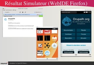 nAcademy  Le 4 juin 2015 Neuros ­ 
Résultat Simulateur (WebIDE Firefox)
 