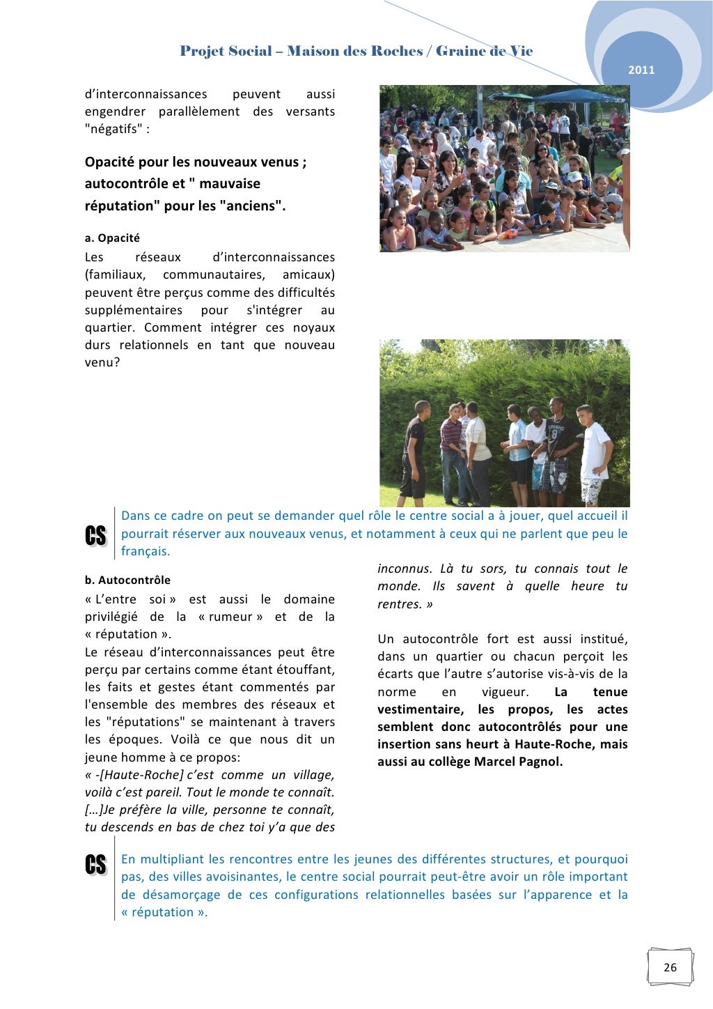 Projet social 20112015