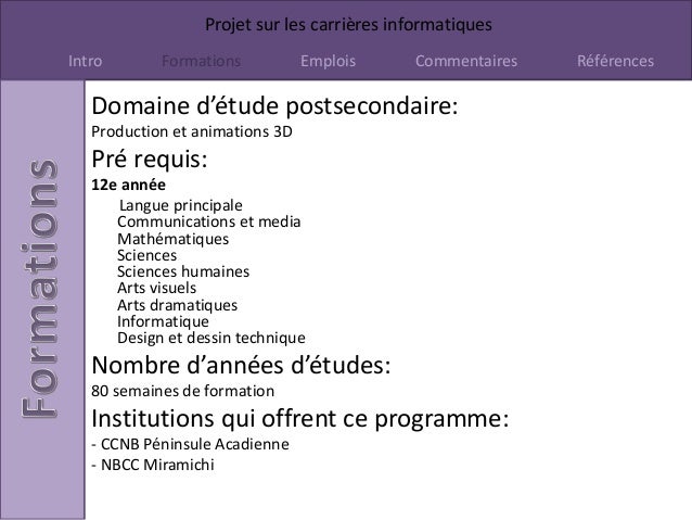 Projet sur l'informatique