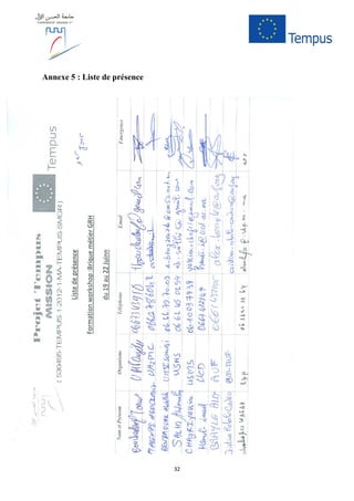 32
Annexe 5 : Liste de présence
 