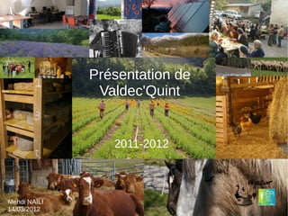 Présentation de
               Valdec'Quint


                 2011-2012



Mehdi NAÏLI
14/03/2012
 