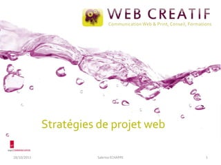 Stratégies de projet web 18/10/2011 Sabrina ECHAPPE 1 
