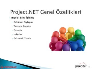 •   İmeceli Bilgi İşleme
    o Doküman Paylaşımı
    o Tartışma Grupları
    o Forumlar
    o Haberler
    o Elektronik Takvim




                           20
 