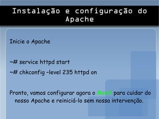 Instalação e Configuração do pound ~# yum install pound ~# mv /etc/pound.cfg /etc/pound.cfg_orig ~# nano /etc/pound.cfg Coloque o conteúdo abaixo, salve e saia. 