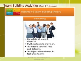 Team Building Activities (Tools & Techniques)
21Project Human Resource Management
by Muzaffar Ansari
 
