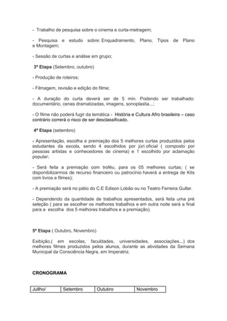 Projjeto curta metragem negra