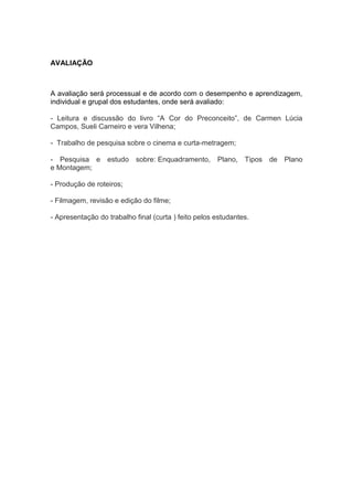 Projjeto curta metragem negra