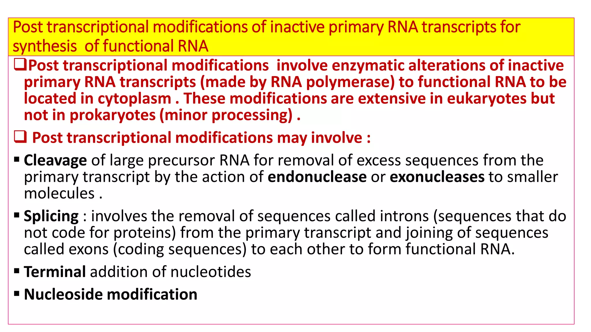 Prokaryotic and eukaryotic transcription with their clinical ...