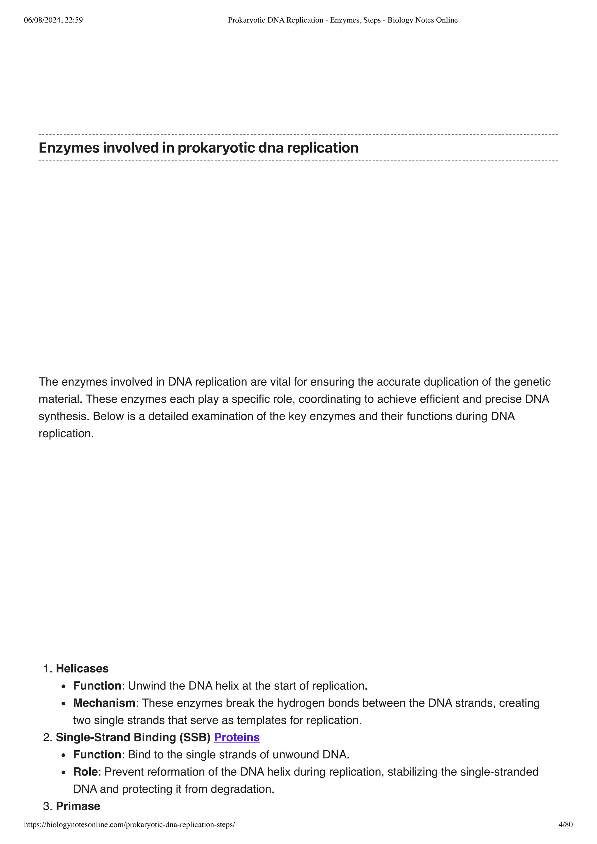 Prokaryotic DNA Replication - Enzymes, Steps - Biology Notes Online.pdf
