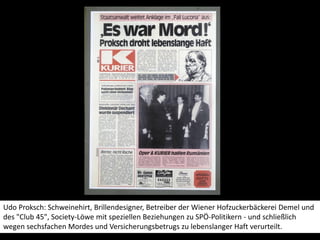 Udo Proksch: Schweinehirt, Brillendesigner, Betreiber der Wiener Hofzuckerbäckerei Demel und des "Club 45", Society-Löwe m...