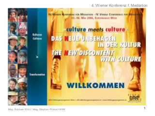 4. Wiener Konferenz f. Mediation

Mag. Barbara Wurz / Mag. Stephan Proksch MAS

1

 