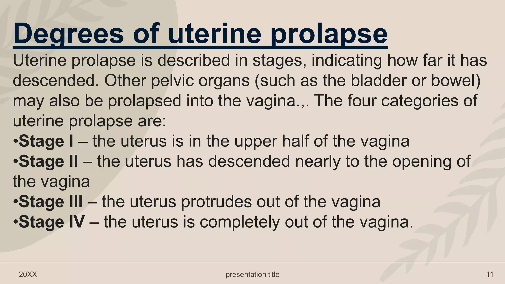 Prolapse Of The Uterus pptx Prolapse Of The Uterus pptx