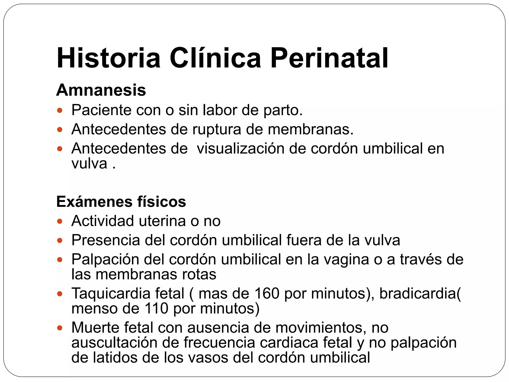 Prolapso de cordon umbilical PPT