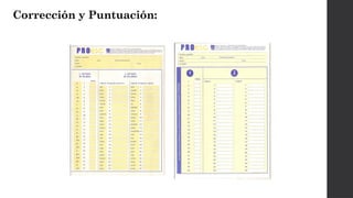 Corrección y Puntuación:
 