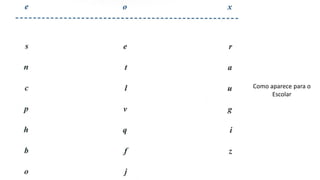 Como aparece para o
Escolar
 