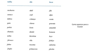 Como aparece para o
Escolar
 