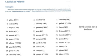 Como aparece para o
Avaliador
 