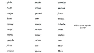 Como aparece para o
Escolar
 