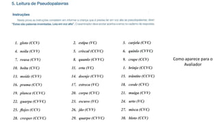 Como aparece para o
Avaliador
 