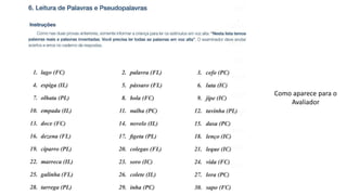 Como aparece para o
Avaliador
 