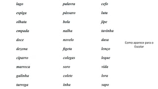 Como aparece para o
Escolar
 