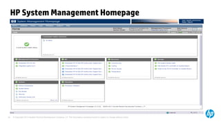 © Copyright 2012 Hewlett-Packard Development Company, L.P. The information contained herein is subject to change without notice.29
HP System Management Homepage
 