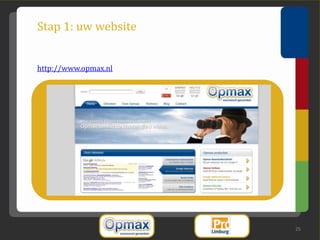 Stap 1: uw website


http://www.opmax.nl




                      25
 