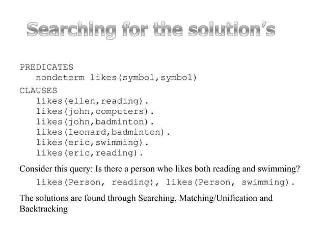 Artificial intelligence Prolog Language | PPT