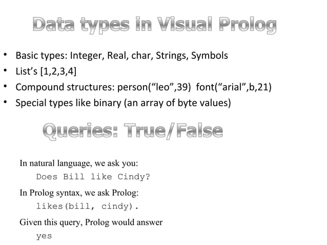 Artificial intelligence Prolog Language | PPT