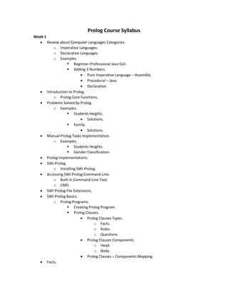 Introduction to Prolog (PROramming in LOGic) | PDF