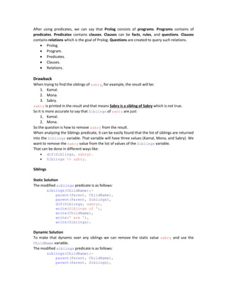 Introduction to Prolog (PROramming in LOGic) | PDF