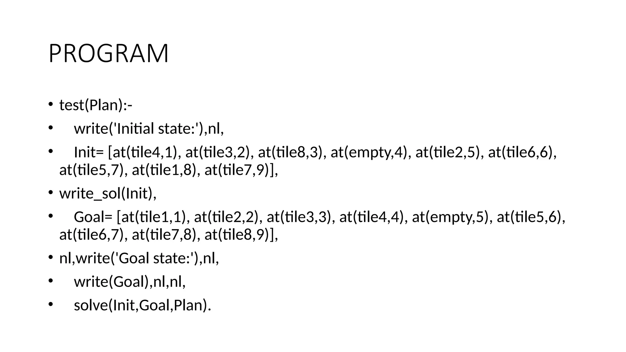 8 puzzle problem in PROLOG programming Language | PPTX